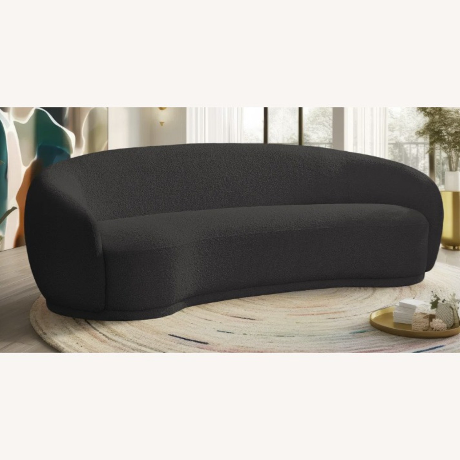 Wayfair Dark Gray Boucle 2 Seater Sofa - image-3
