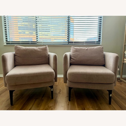 Used West Elm Auburn Pink Wood Accent Chairs for sale on AptDeco