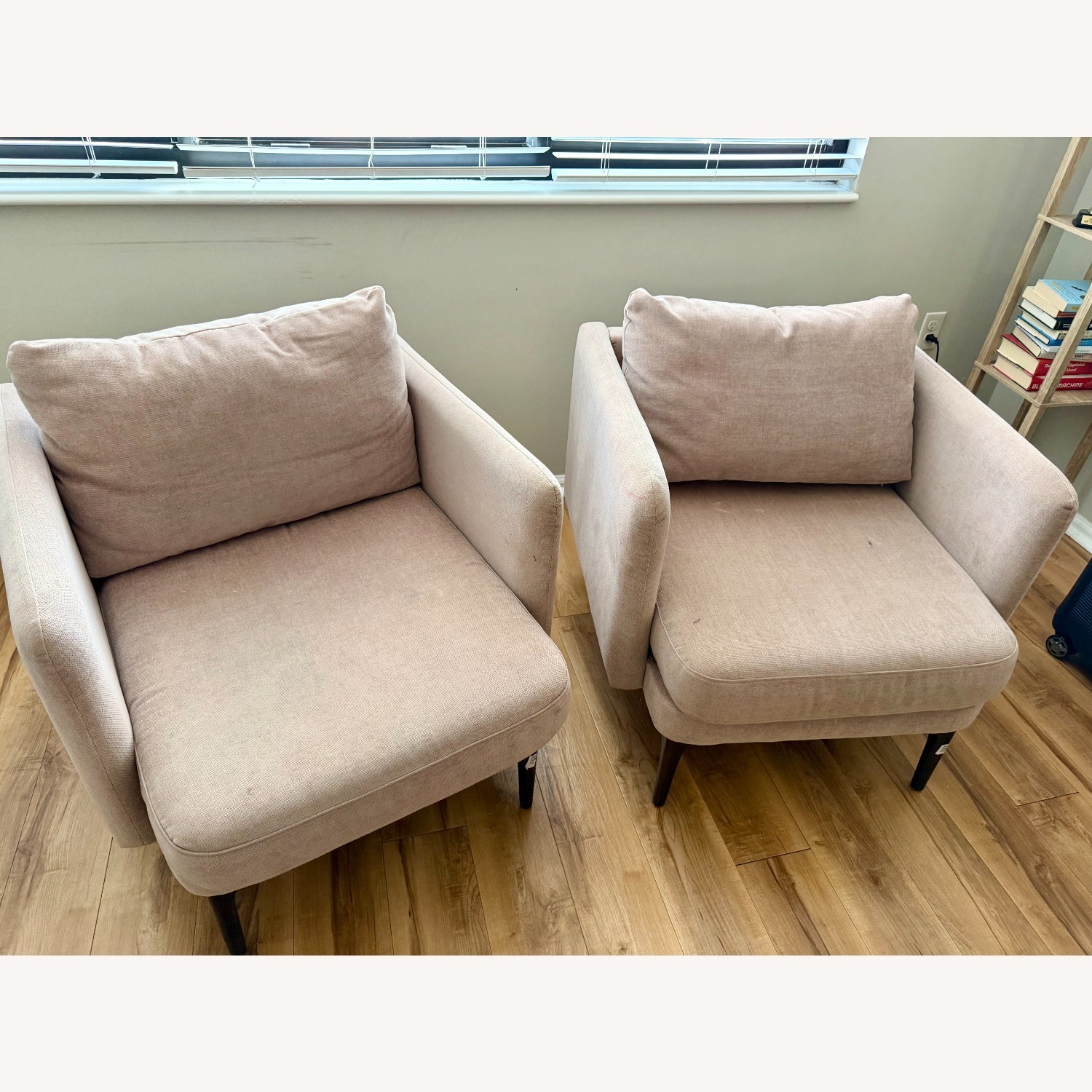 West Elm Auburn Pink Wood Accent Chairs - image-2