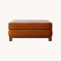 Pottery Barn Light Brown Leather Chaise Lounge