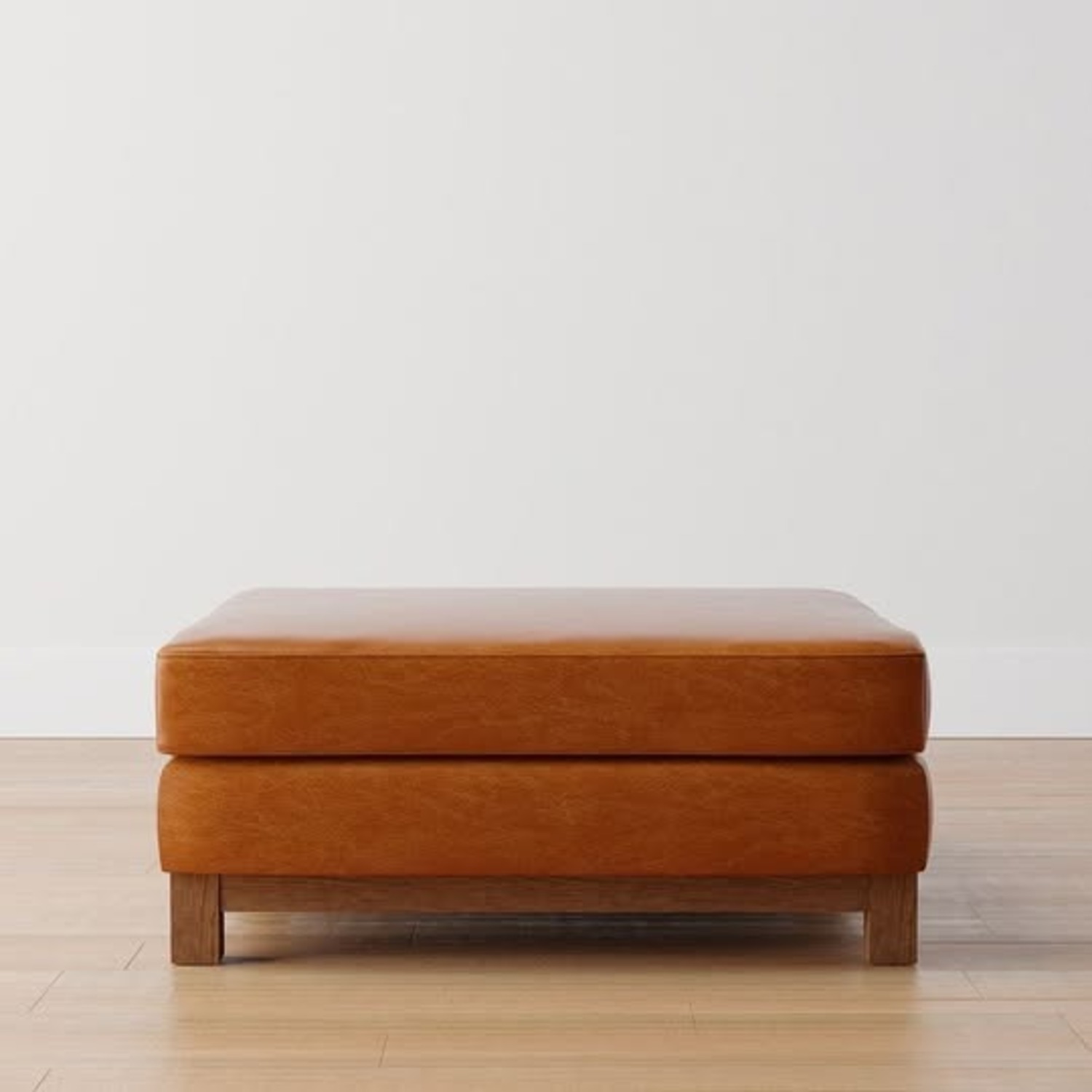 Pottery Barn Light Brown Leather Chaise Lounge - image-1