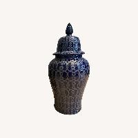 Pair of large Blue and Silver Ginger Jars