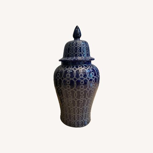 Used Pair of large Blue and Silver Ginger Jars for sale on AptDeco