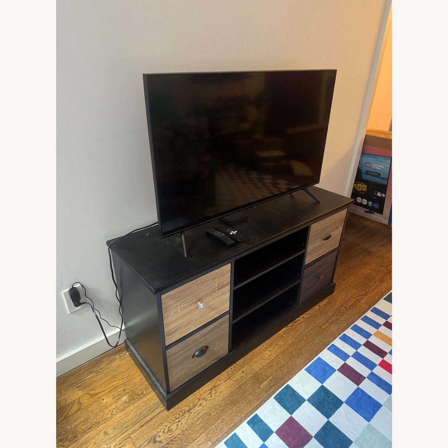 Wayfair Black & Multi-Color Wood Media Storage - image-2