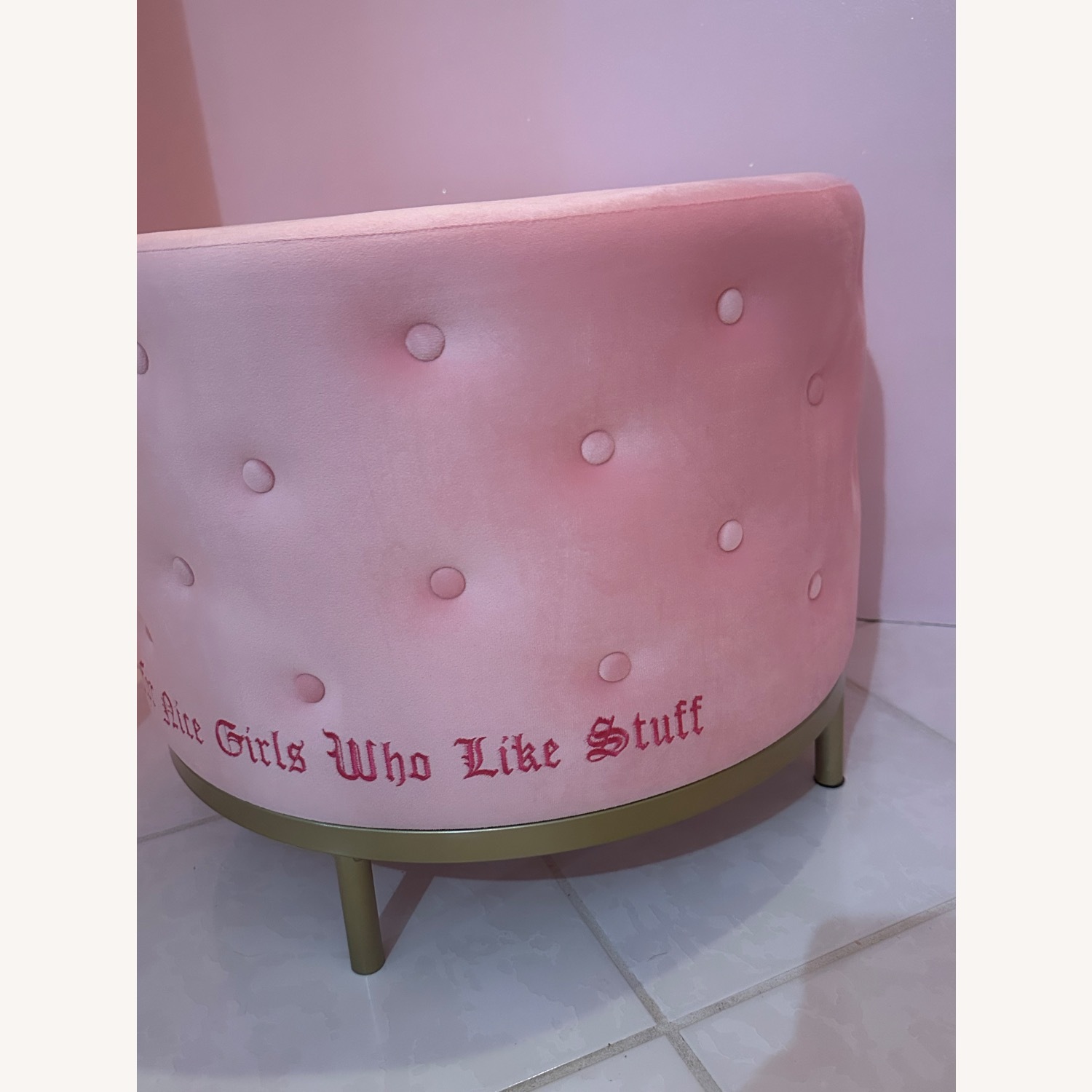 Urban Outfitters Pink Fabric Ottoman - image-56
