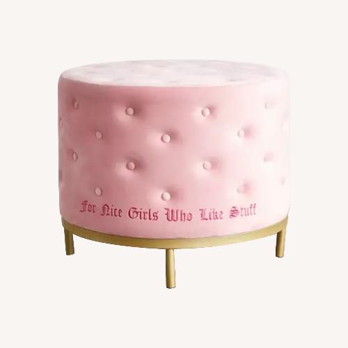 Used Urban Outfitters Pink Fabric Ottoman for sale on AptDeco