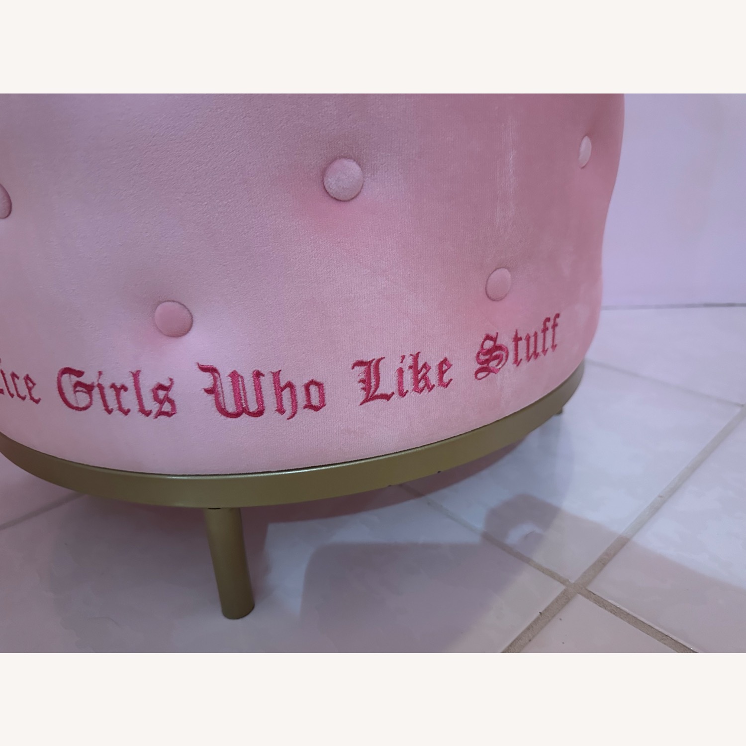 Urban Outfitters Pink Fabric Ottoman - image-64