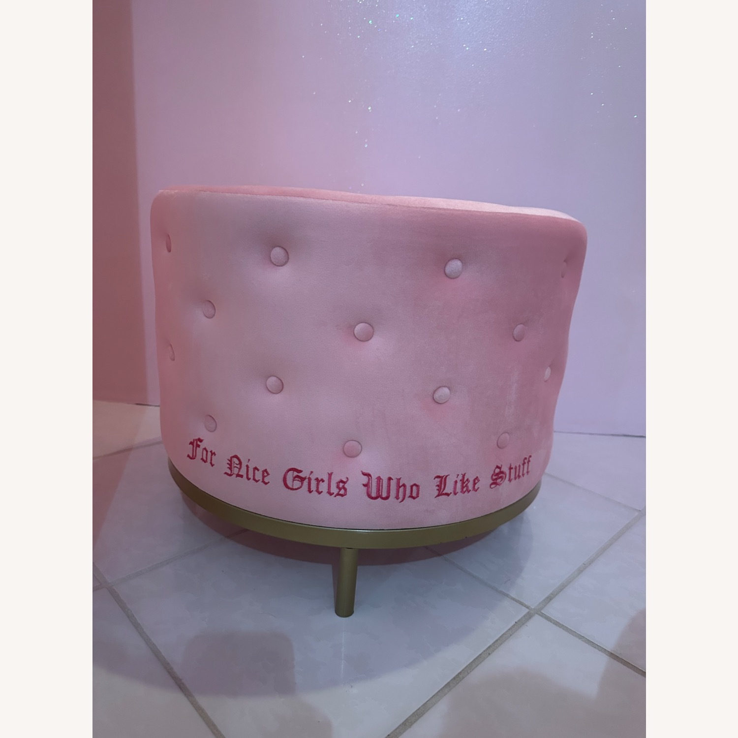 Urban Outfitters Pink Fabric Ottoman - image-62