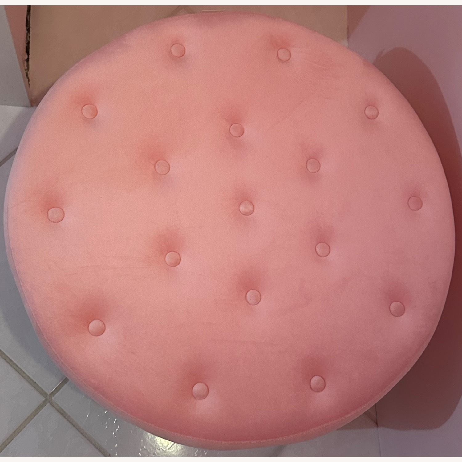 Urban Outfitters Pink Fabric Ottoman - image-9