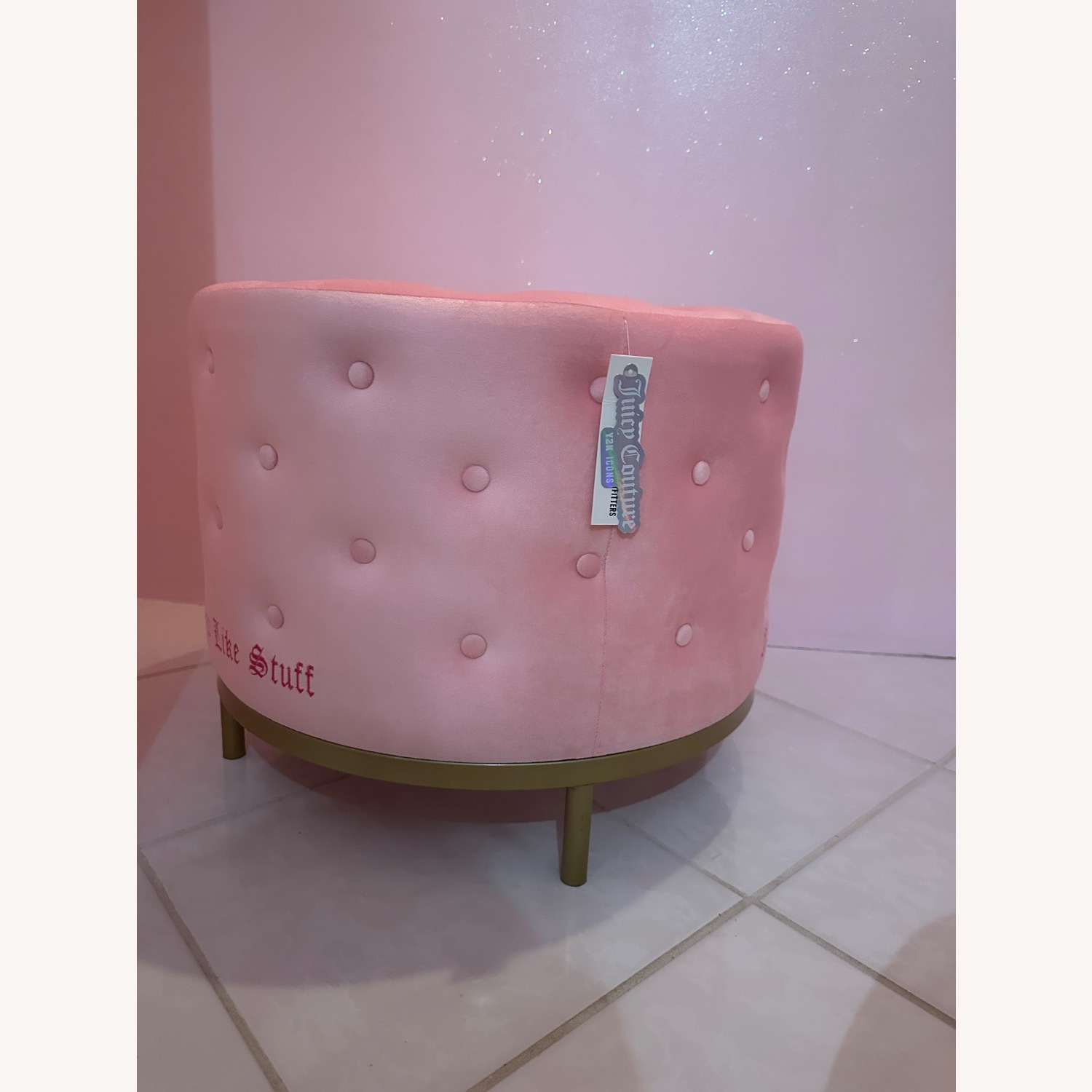 Urban Outfitters Pink Fabric Ottoman - image-17