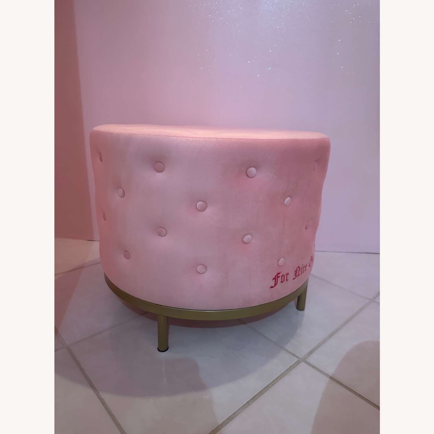 Urban Outfitters Pink Fabric Ottoman - image-60