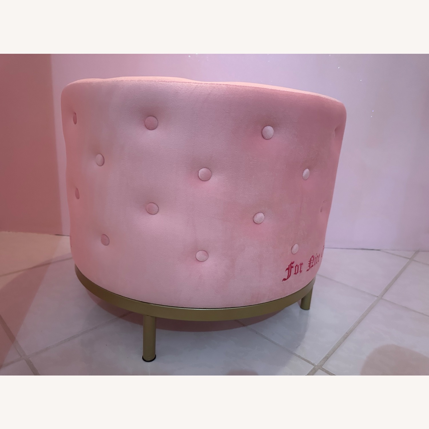Urban Outfitters Pink Fabric Ottoman - image-61
