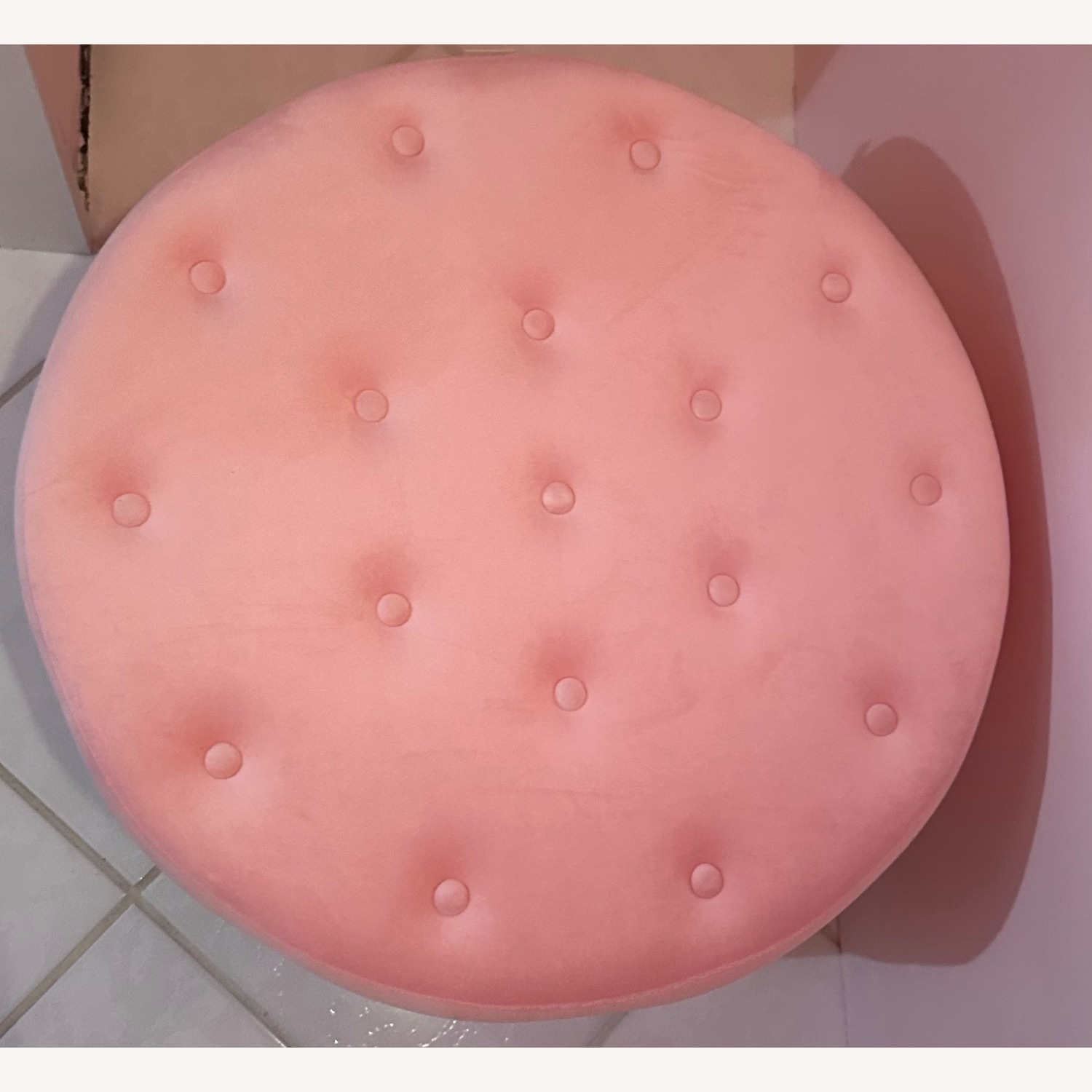 Urban Outfitters Pink Fabric Ottoman - image-8