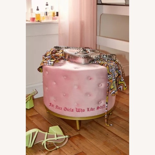 Used Urban Outfitters Pink Fabric Ottoman for sale on AptDeco