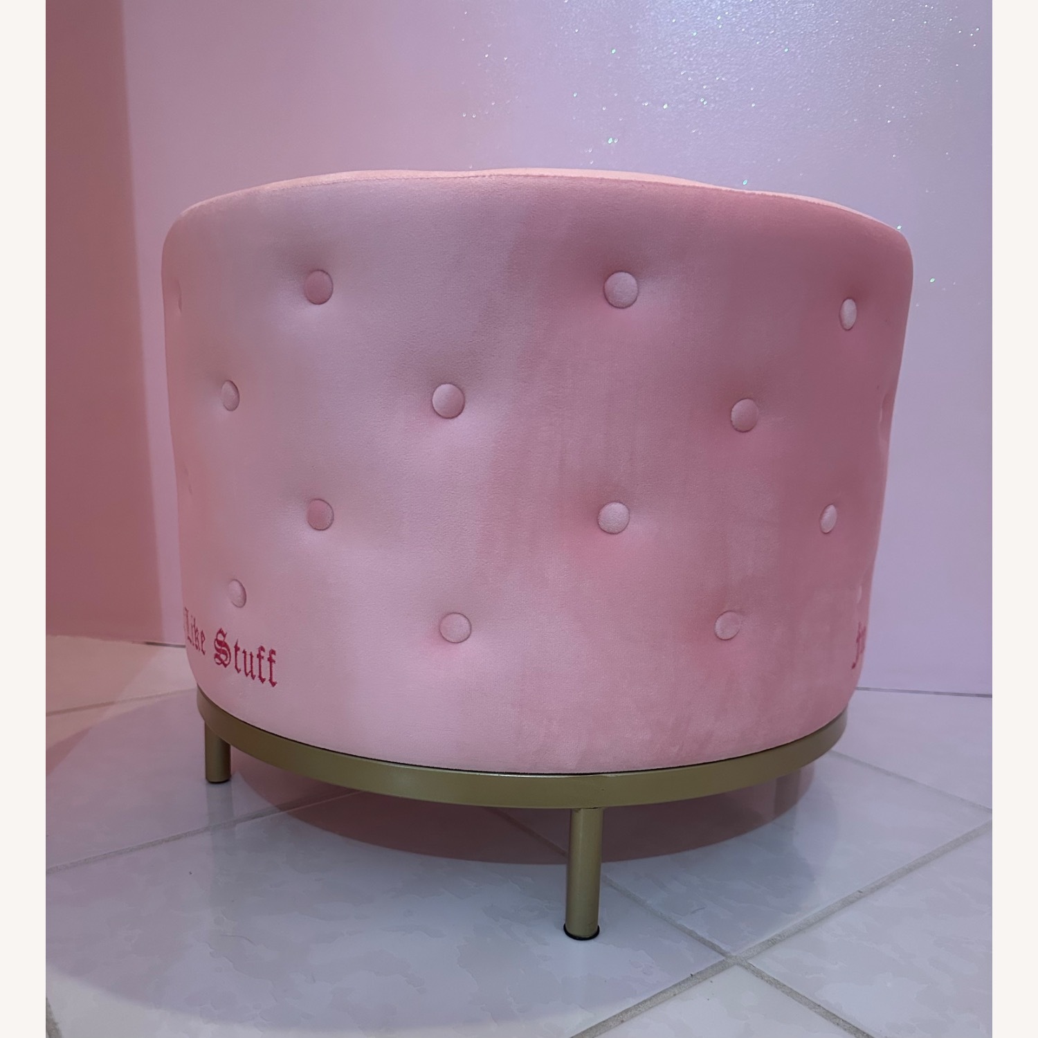 Urban Outfitters Pink Fabric Ottoman - image-59