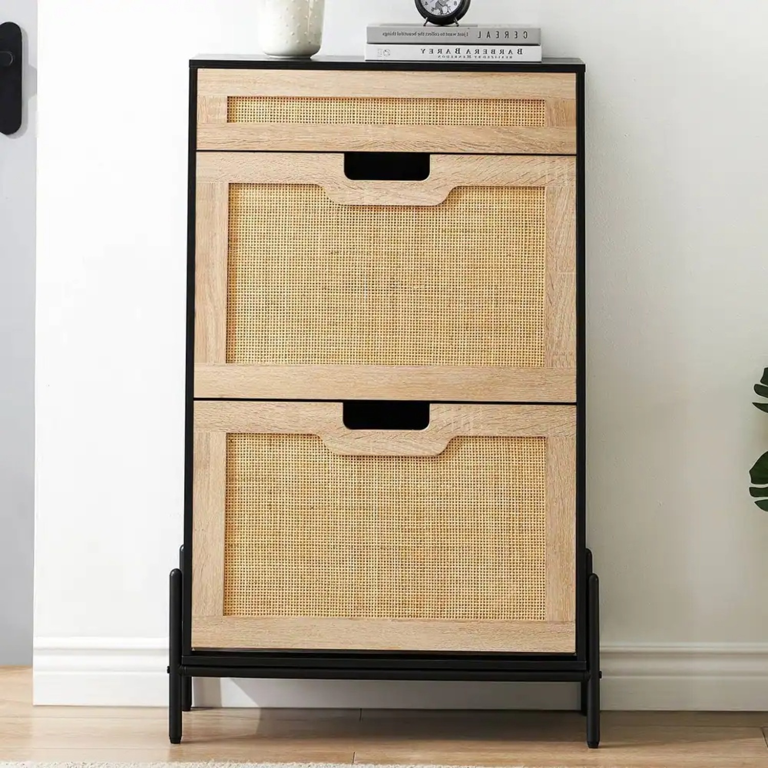 Rattan Shoe Storage Cabinet - image-6