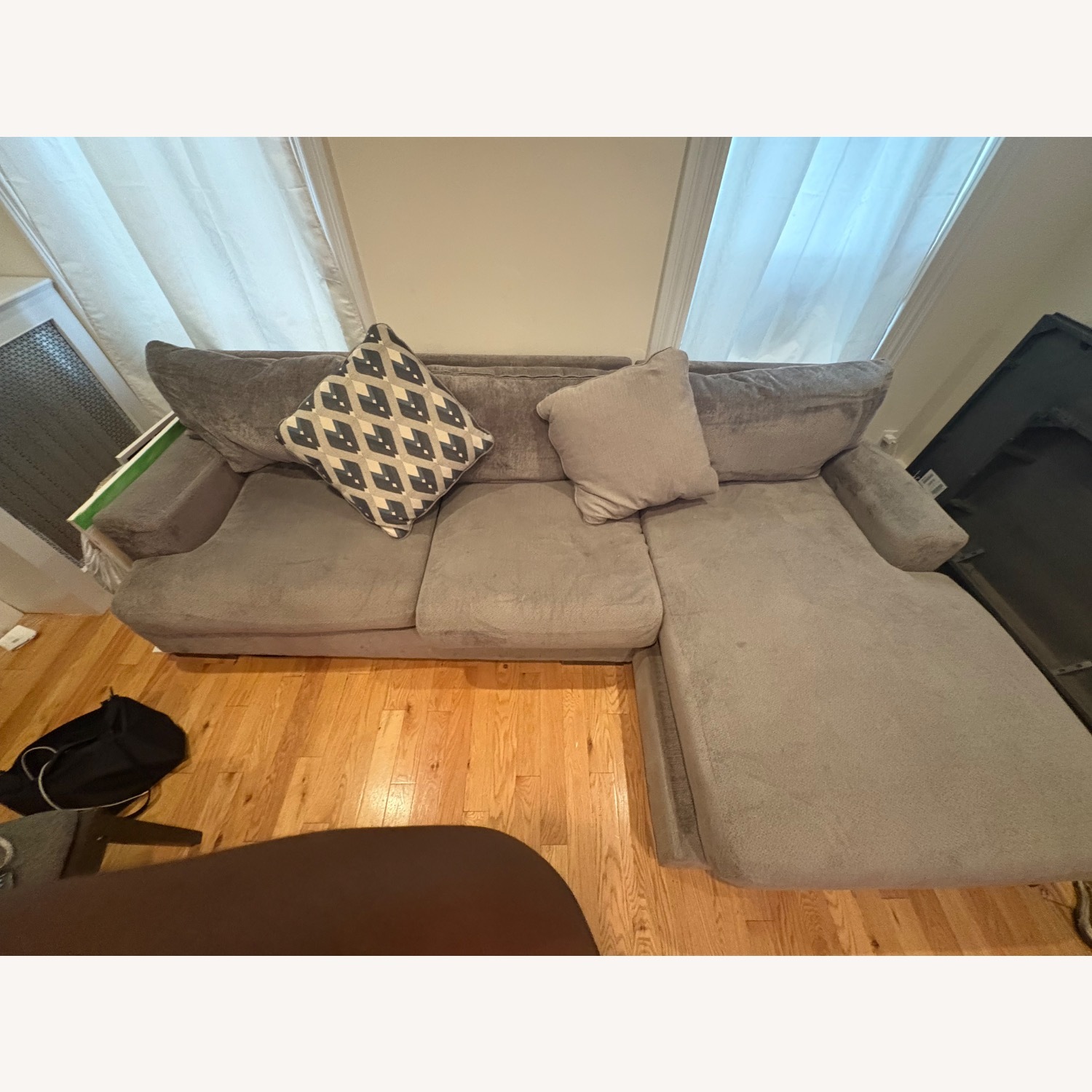 Ashley Furniture Bardarson Dark Gray Fabric Chaise Lounge - image-2