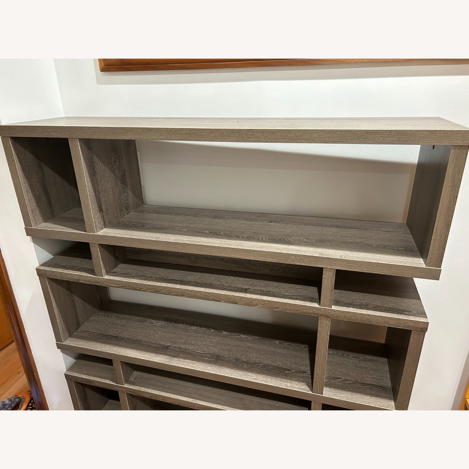 Wayfair Gray Wood 3-Tier Modular Bookshelf Bookcase - image-2