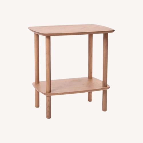 Used Burrow Serif Light Brown Wood Side Table for sale on AptDeco