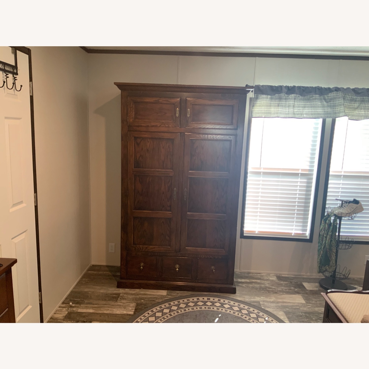 Vintage/Antique Natural Oak Wood Armoire - image-2