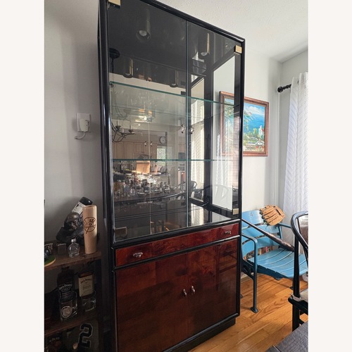 Used Hendredon Burled Black Wood Wall Unit for sale on AptDeco