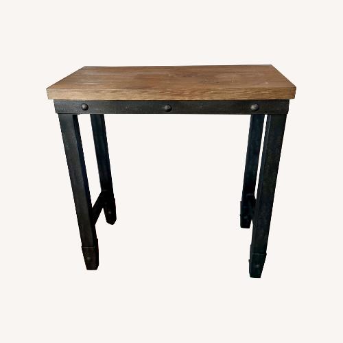 Used Dark Brown Wood and Metal Side Table for sale on AptDeco