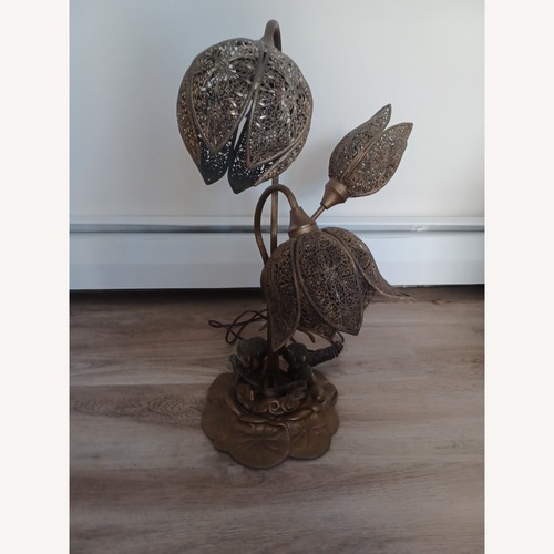 Used Dark Brown Metal Table Lamp for sale on AptDeco