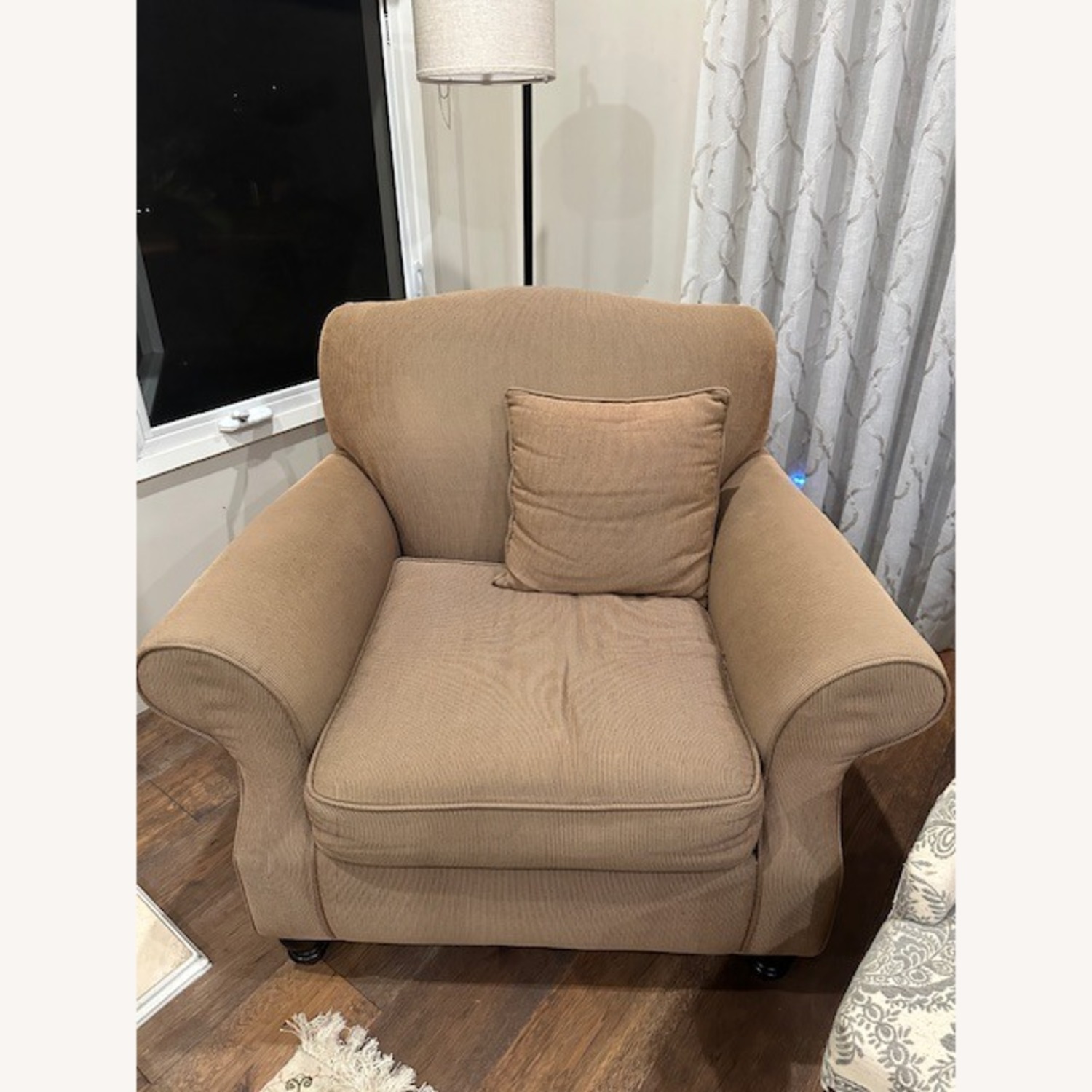 Vintage/Antique Light Brown Fabric 3+ Seater - image-5