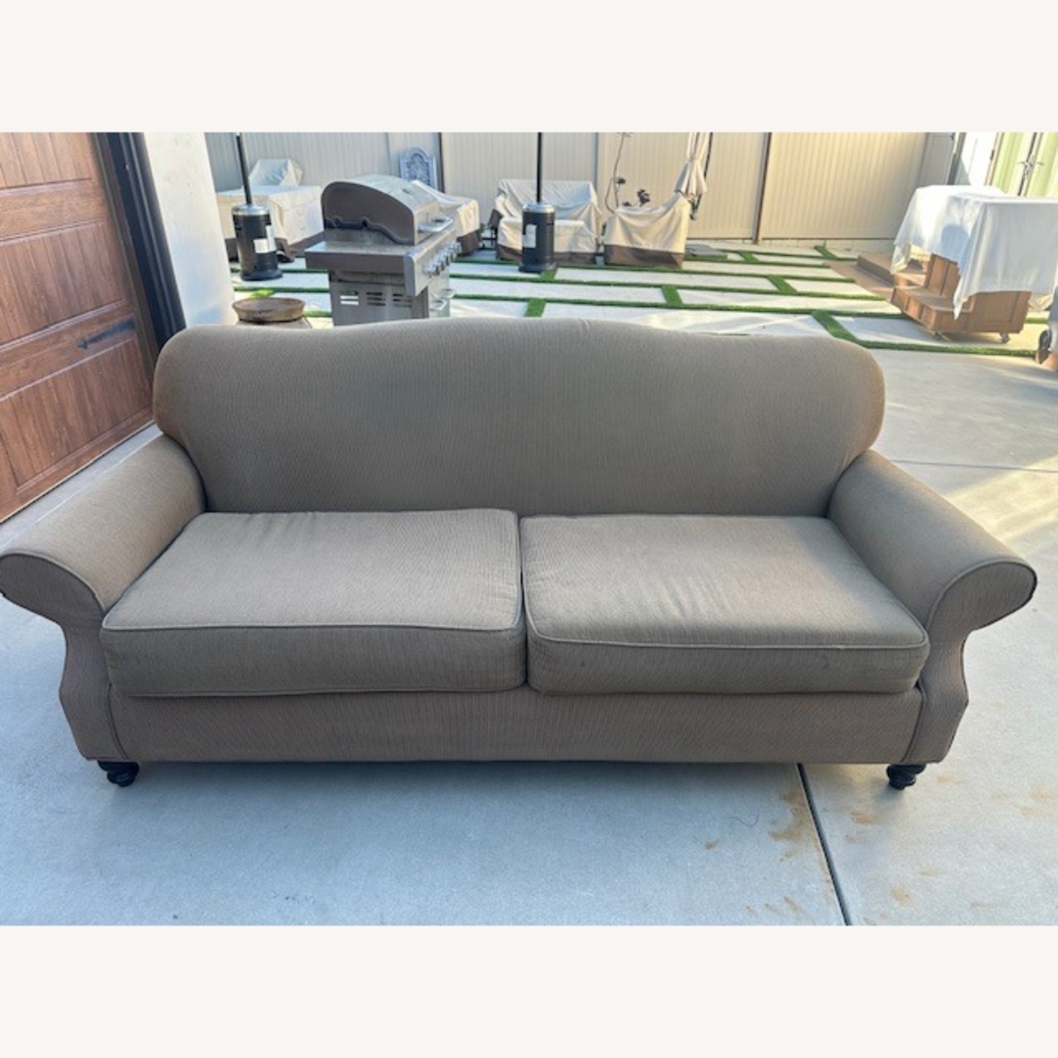 Vintage/Antique Light Brown Fabric 3+ Seater - image-2