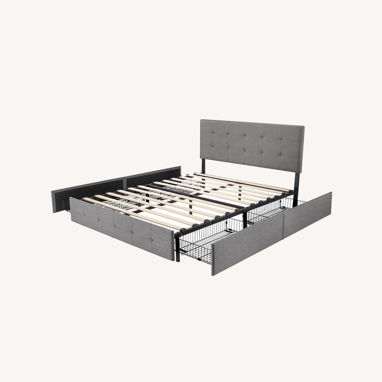 Wayfair Dark Gray Wood Full Bed - image-0