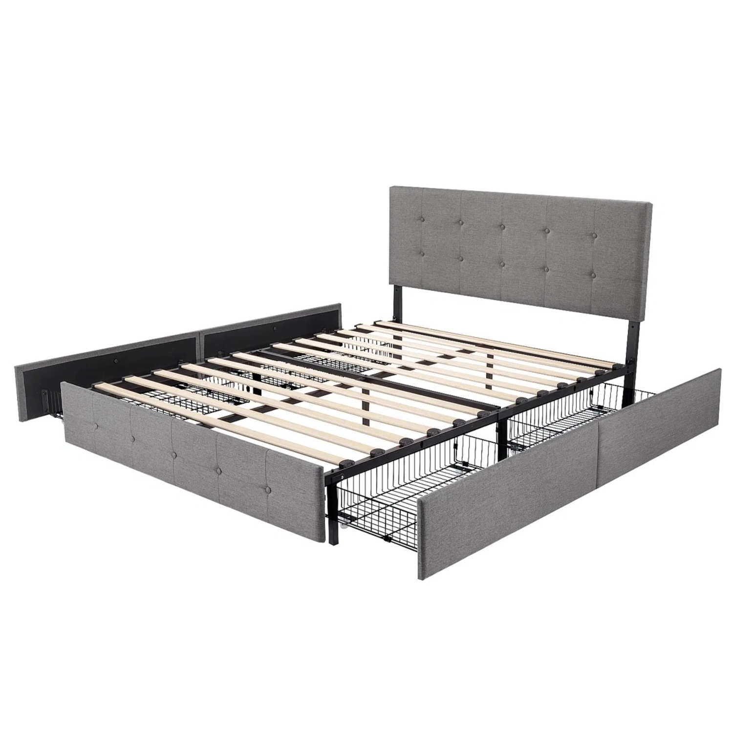 Wayfair Dark Gray Wood Full Bed - image-2