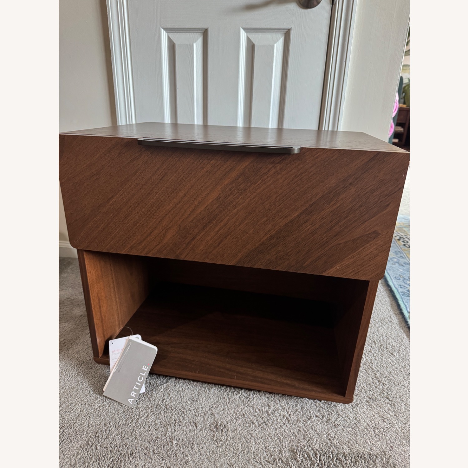 Article Nera Dark Brown Wood Nightstand - image-2