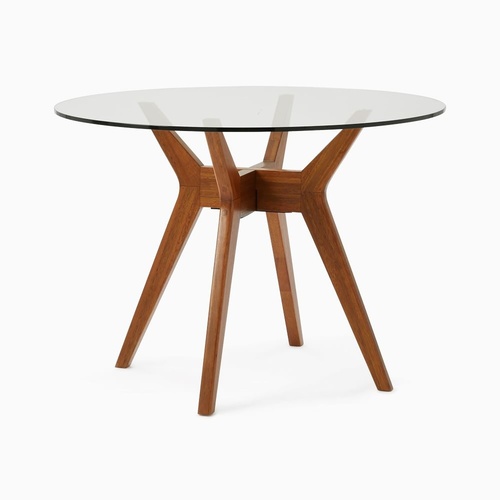 Used West Elm Jensen Dark Brown Wood Dining Table for sale on AptDeco
