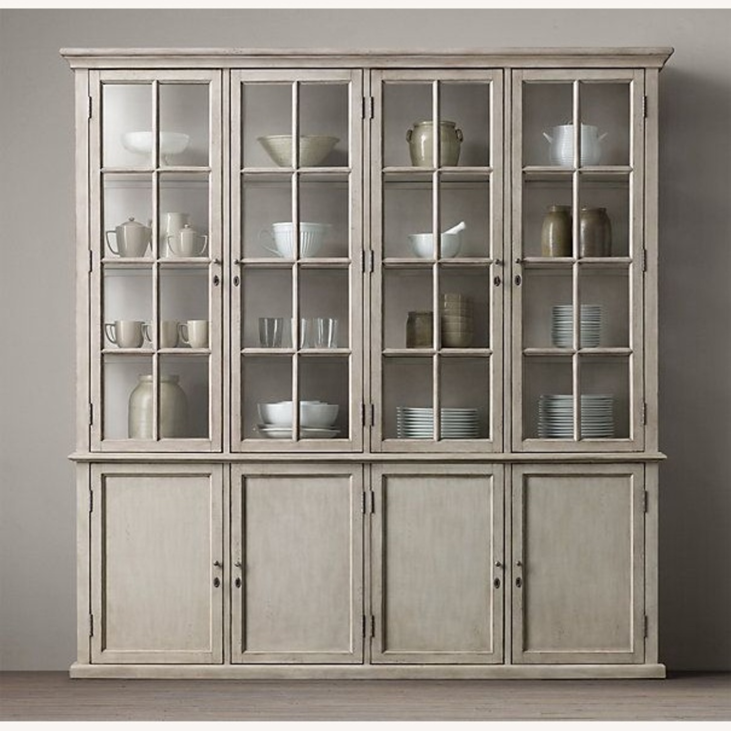 Hampton Casement 4-Door Sideboard & Glass Hutch - image-4