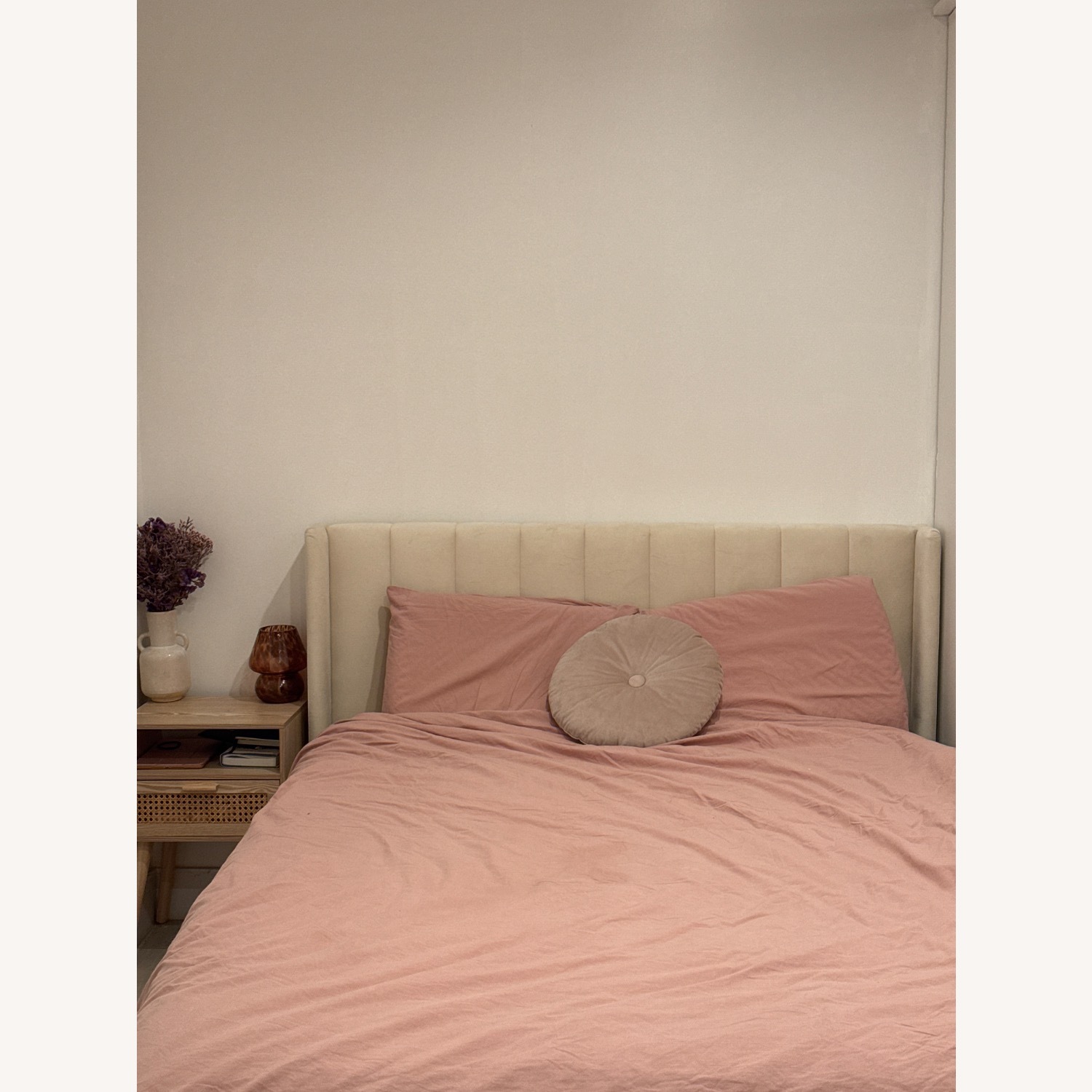 Upholstered Full Size Storage Bed - White - image-1