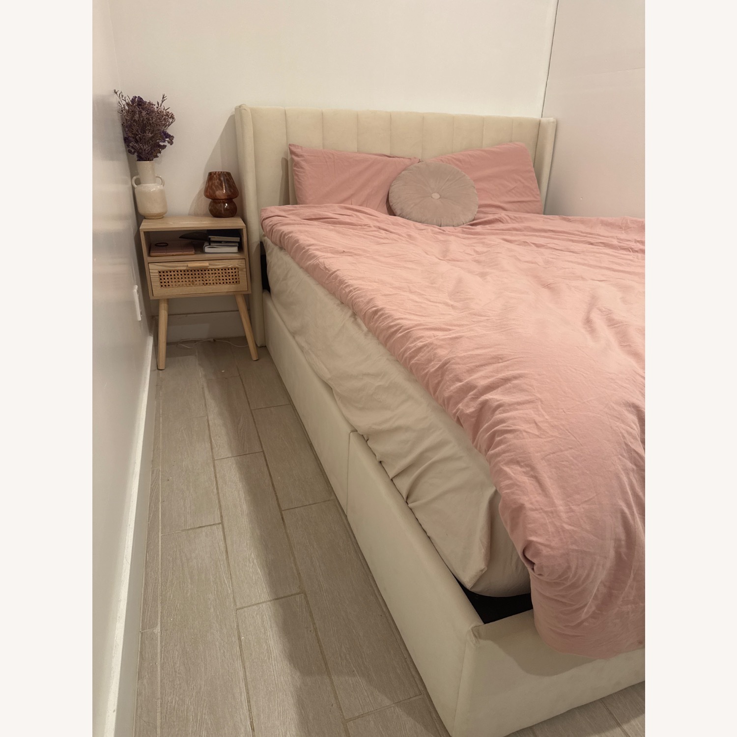 Upholstered Full Size Storage Bed - White - image-3