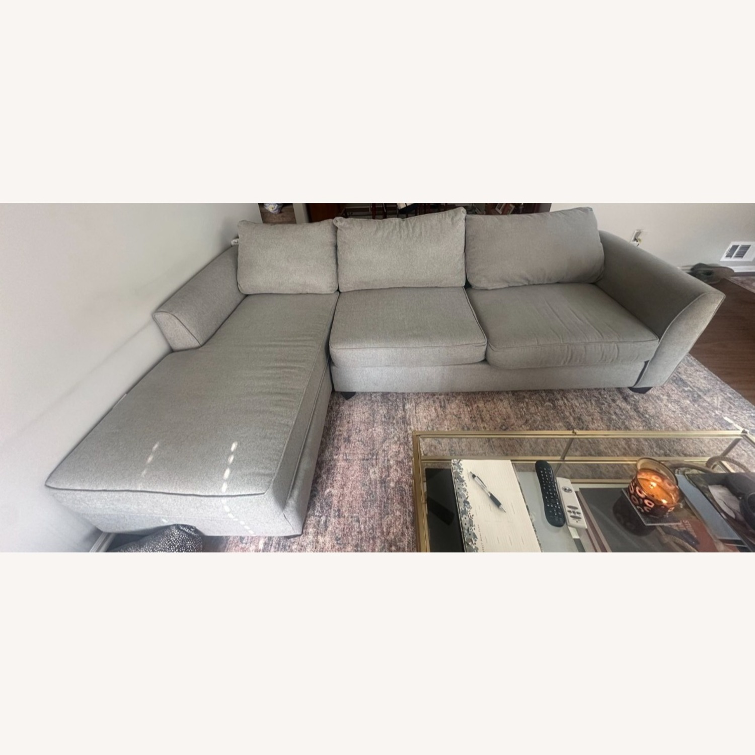 Raymour & Flanigan Gray Sectional - image-1