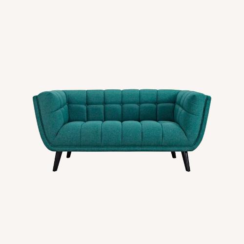 Used Wade Logan Teal Loveseat for sale on AptDeco