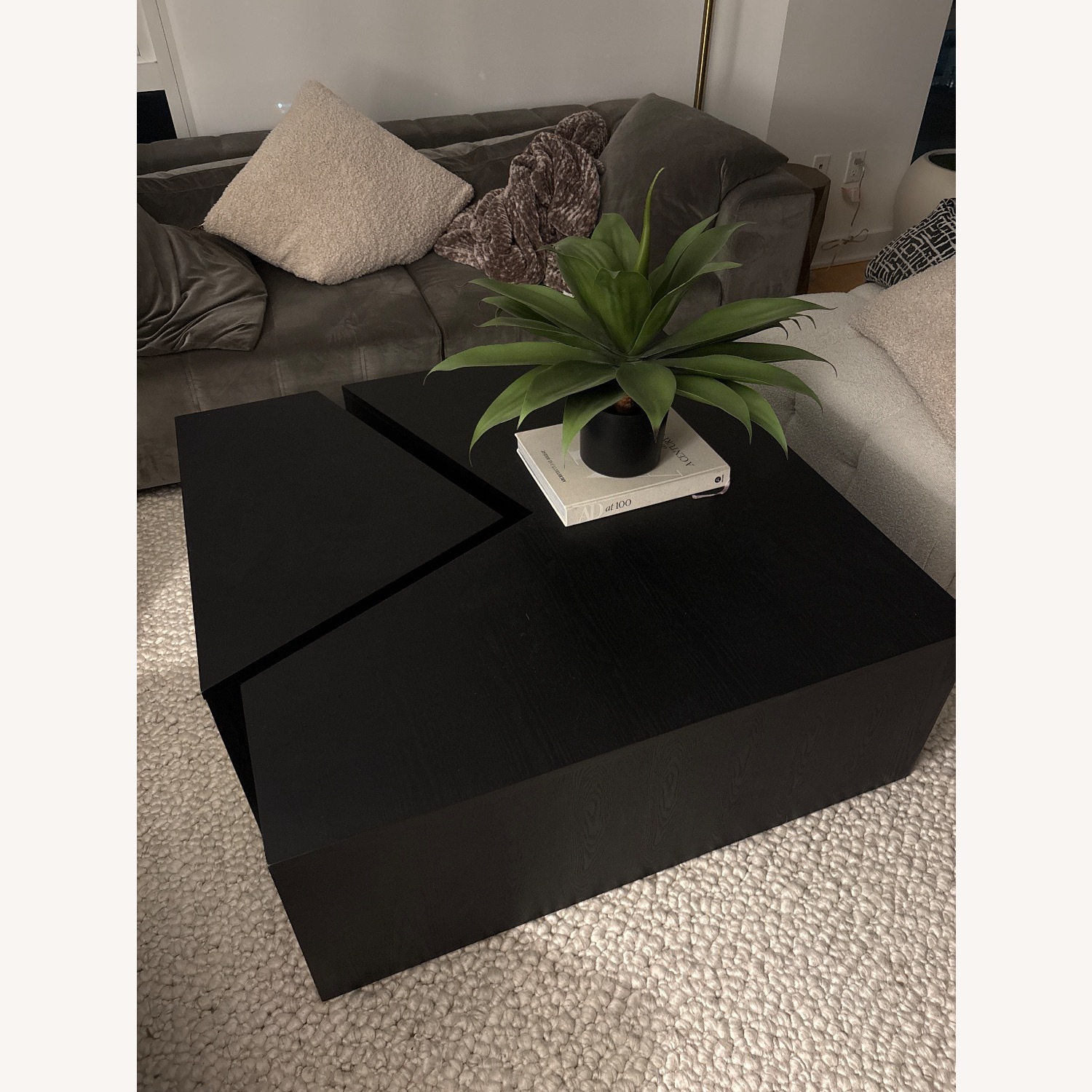 Geometric Table Black 43.3W x 16.3H x 43.4D - image-1