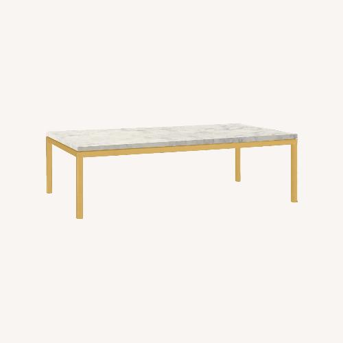 Used Room & Board Parsons White Marble Coffee Table for sale on AptDeco