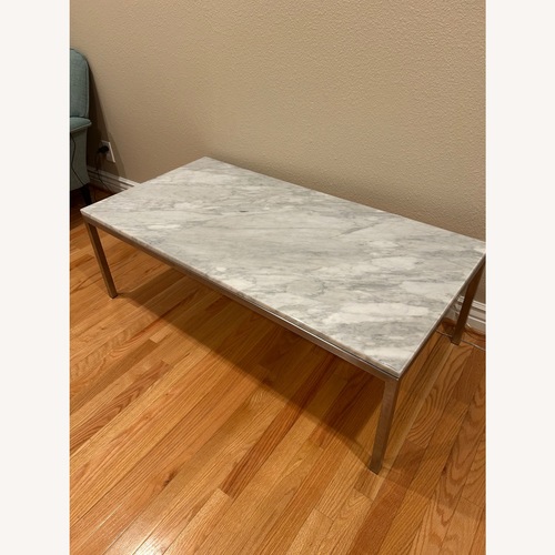 Used Room & Board Parsons White Marble Coffee Table for sale on AptDeco