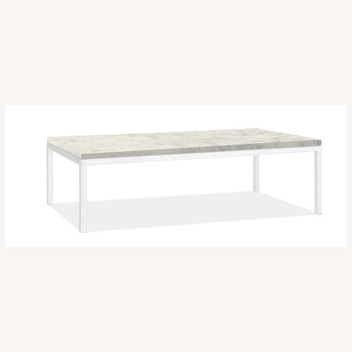 Used Room & Board Parsons White Marble Coffee Table for sale on AptDeco