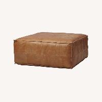 CB2 Dark Brown Leather Ottoman