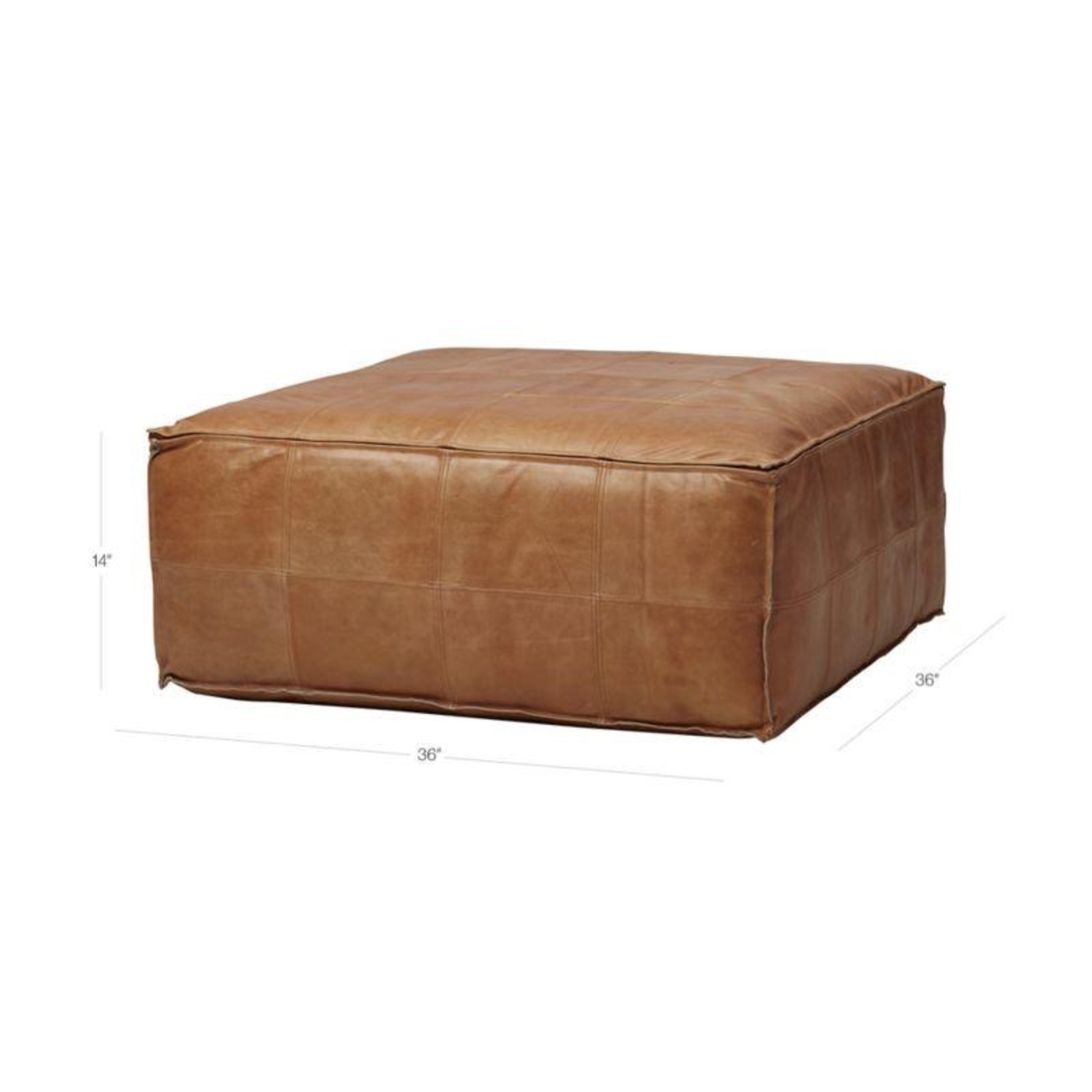 CB2 Dark Brown Leather Ottoman - image-3