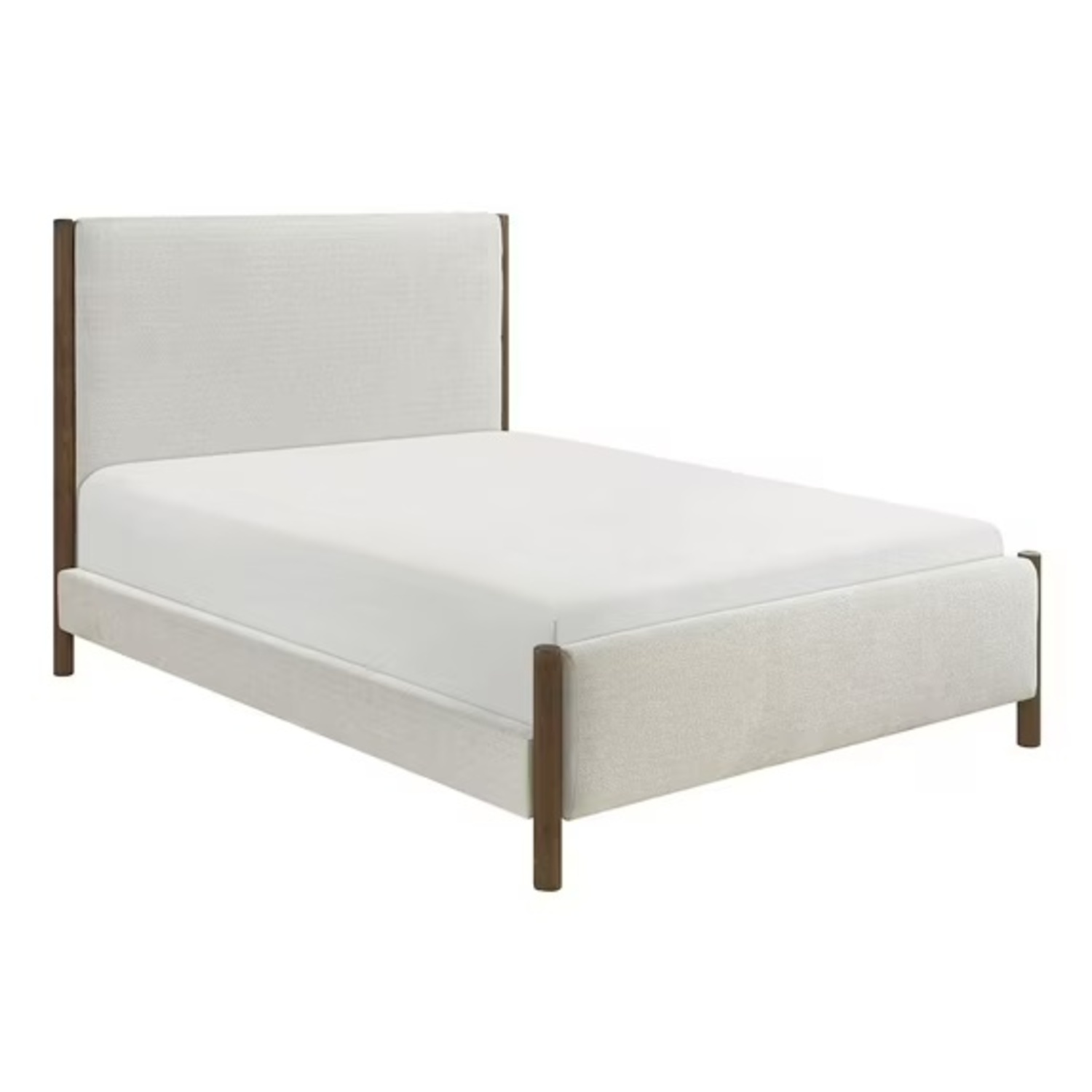West Elm White Boucle Queen Bed - image-4