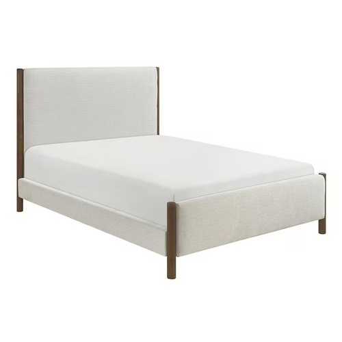 Used West Elm White Boucle Queen Bed for sale on AptDeco