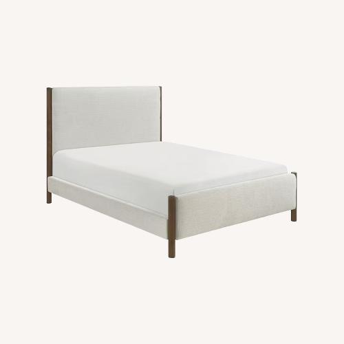 Used West Elm White Boucle Queen Bed for sale on AptDeco
