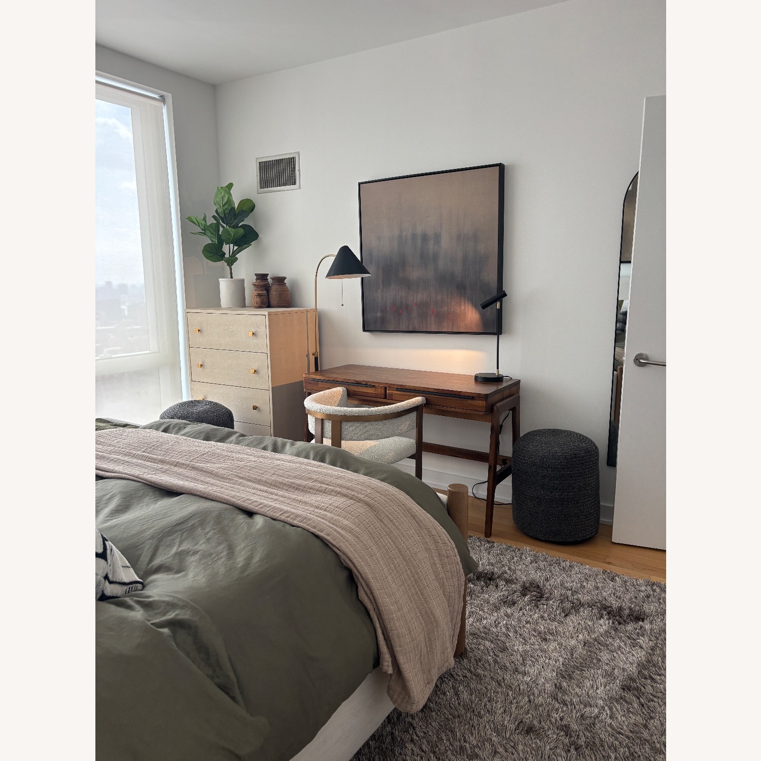 West Elm Light Brown Wood Nightstand - image-2