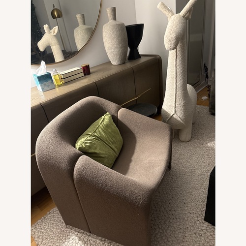 Used Clair Leisure Chair Taupe Olive Green for sale on AptDeco
