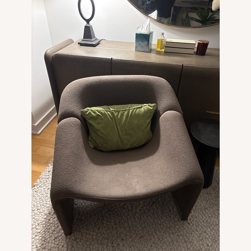 Used Clair Leisure Chair Taupe Olive Green for sale on AptDeco